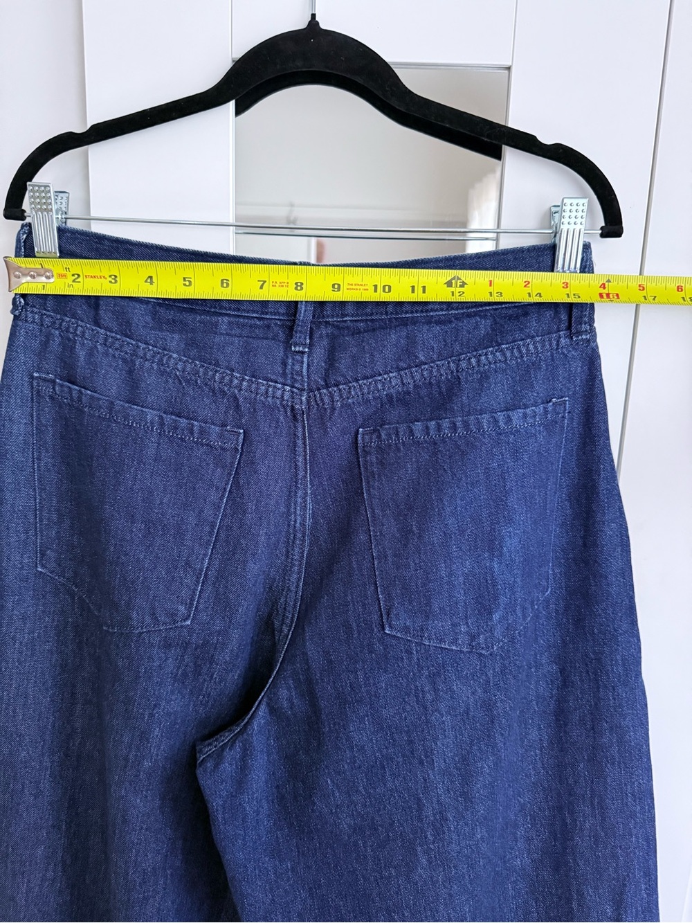 Banana Republic Pleated Wide Leg Dark Denim Trousers Size 30 - Picture 7 of 10